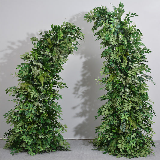 DWD003 Green plant horn arch flower arch flower arrangement flower runner for wedding