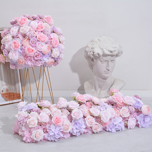 DWD111 New style pink purple flower ball table runner centerpiece row decor wedding party porch decoration