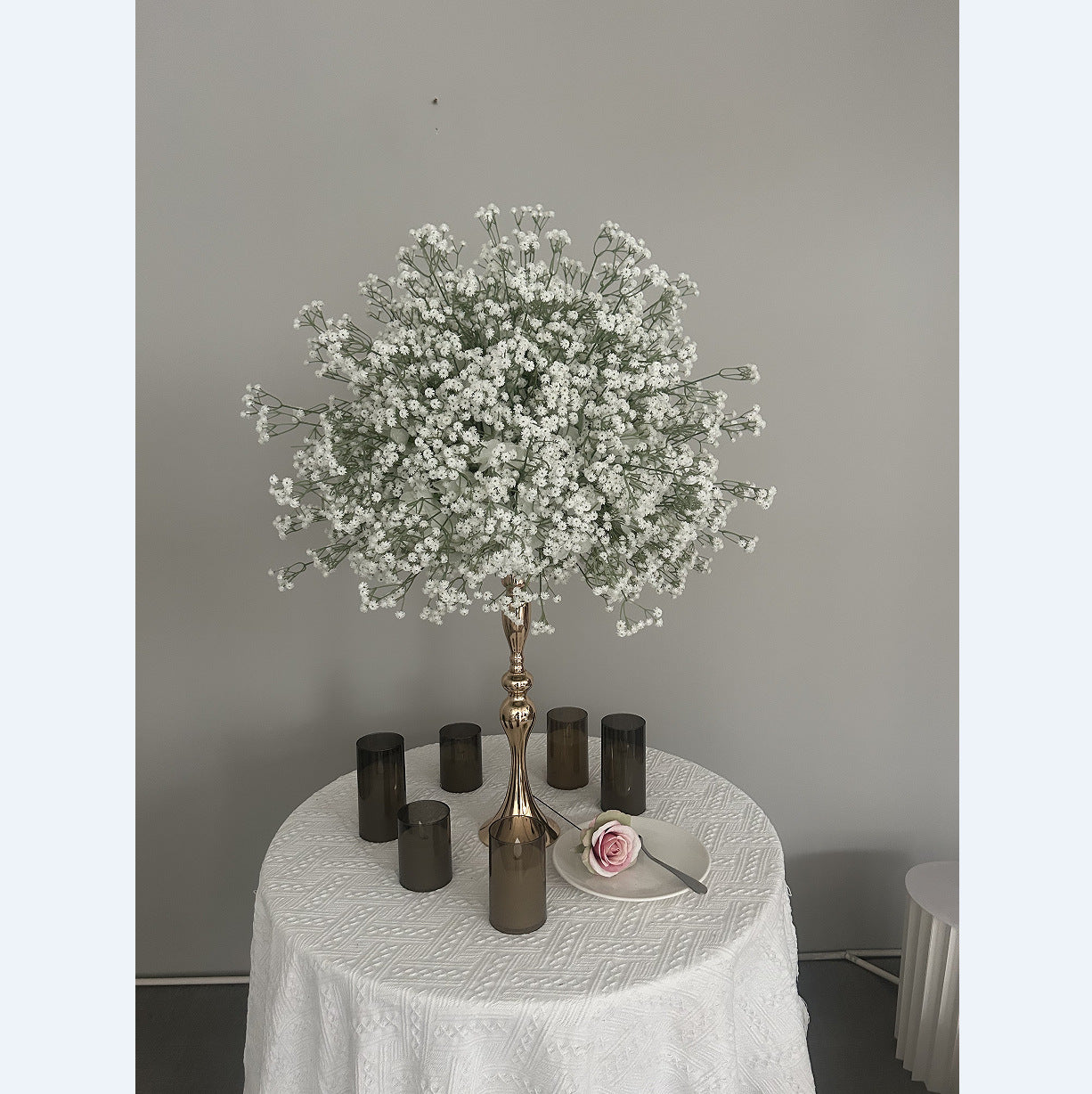 DWD112 High quality soft touch PU babybreath ball table decor wedding party ceremony floral centerpiece