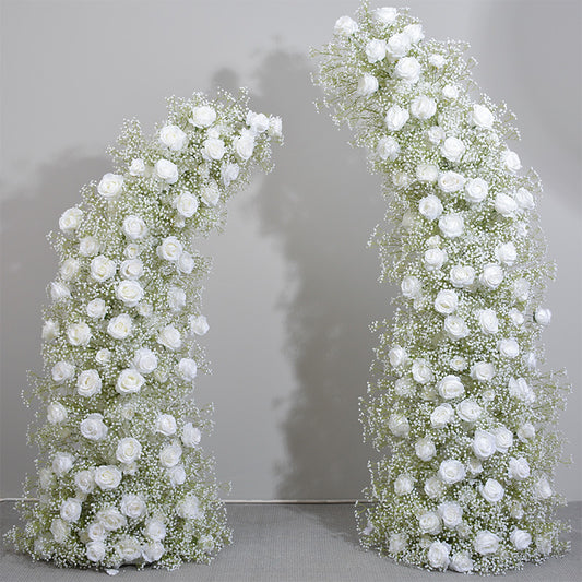 DWD114 High quality 190+230cm babybreath rose porch horn arch background wedding party floral backdrop