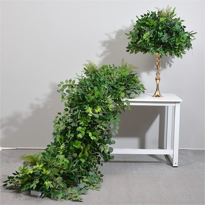 DWD115 Artificial greenery ball green plant table runner centerpiece row decor wedding party porch decoration