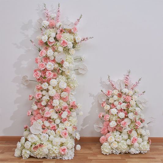 DWD120 High quality artificial pink series flower runner decor backdrop wedding party floral arrangement background