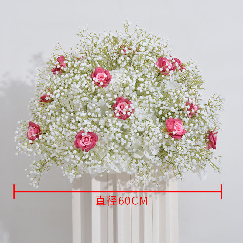 DWD128 High quality 60cm babybreath rose flower ball table centerpiece decor wedding ceremony floral arrangement