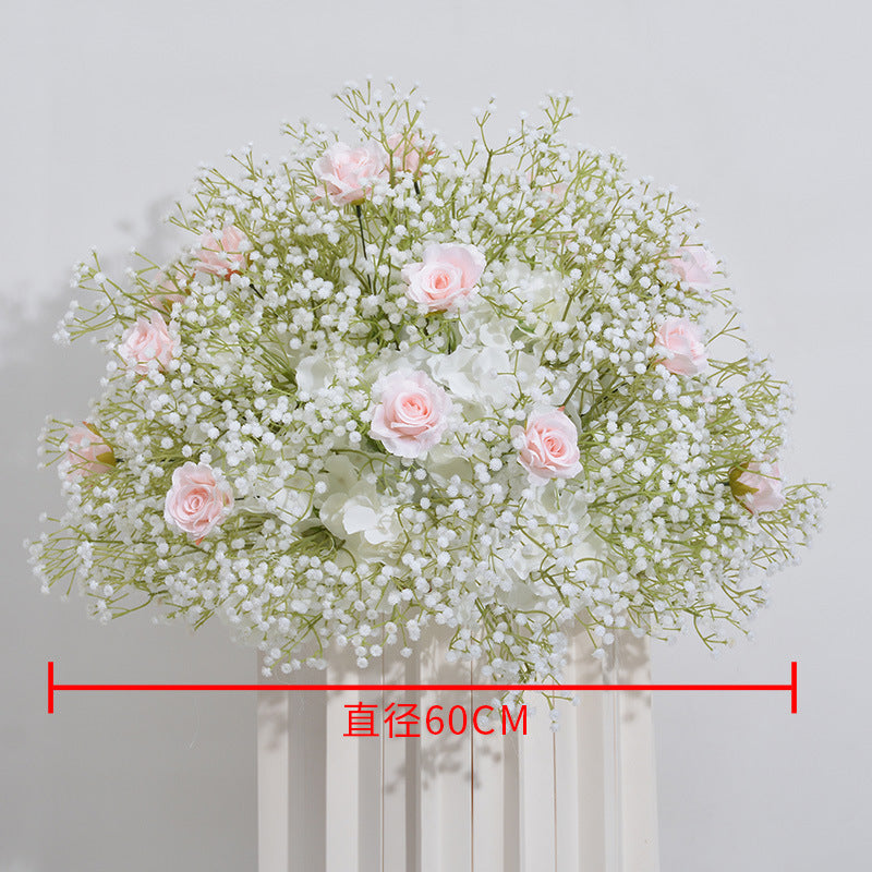 DWD128 High quality 60cm babybreath rose flower ball table centerpiece decor wedding ceremony floral arrangement