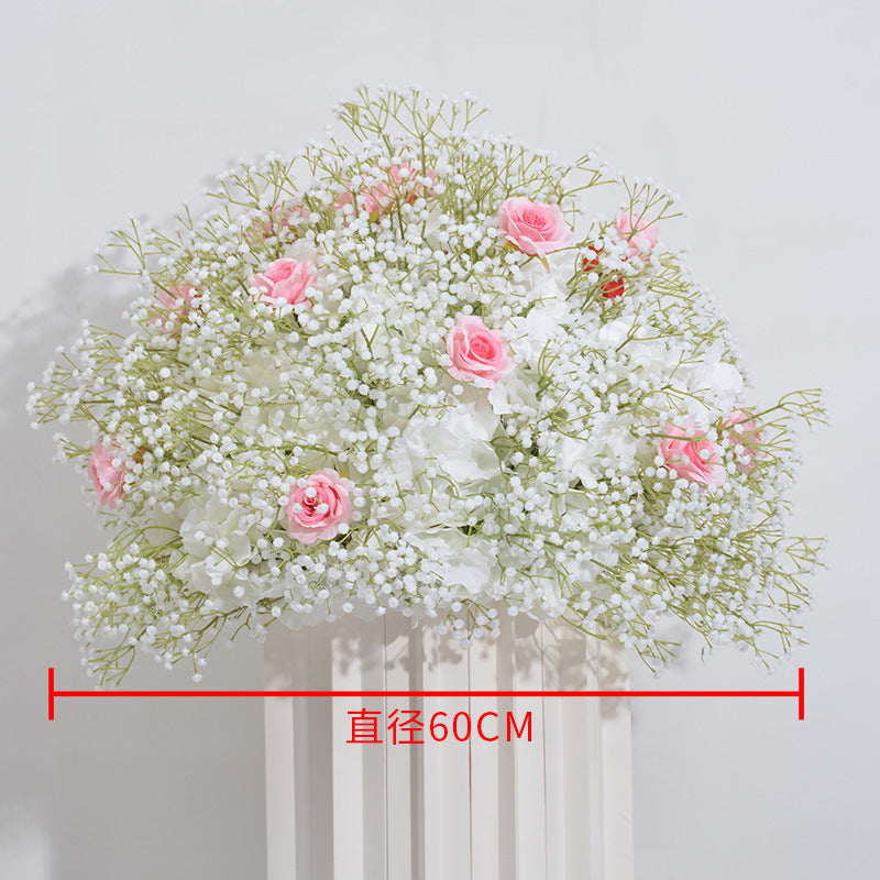 DWD128 High quality 60cm babybreath rose flower ball table centerpiece decor wedding ceremony floral arrangement