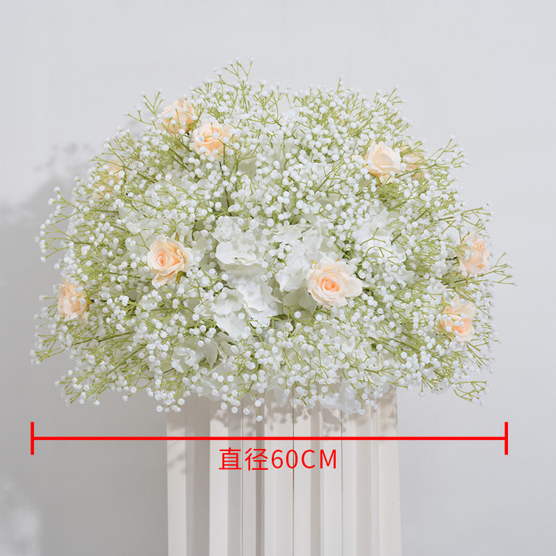 DWD128 High quality 60cm babybreath rose flower ball table centerpiece decor wedding ceremony floral arrangement
