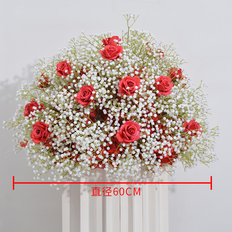 DWD128 High quality 60cm babybreath rose flower ball table centerpiece decor wedding ceremony floral arrangement