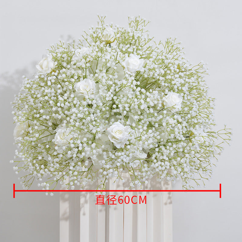 DWD128 High quality 60cm babybreath rose flower ball table centerpiece decor wedding ceremony floral arrangement