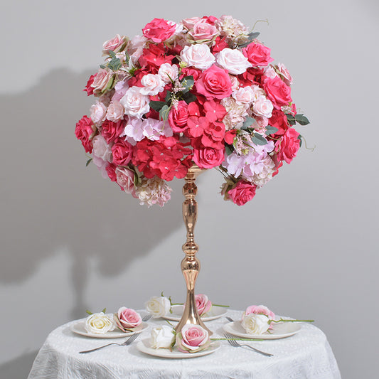 DWD132 Artificial 60cm rose hydrangea ball  table centerpiece decor wedding floral arrangement