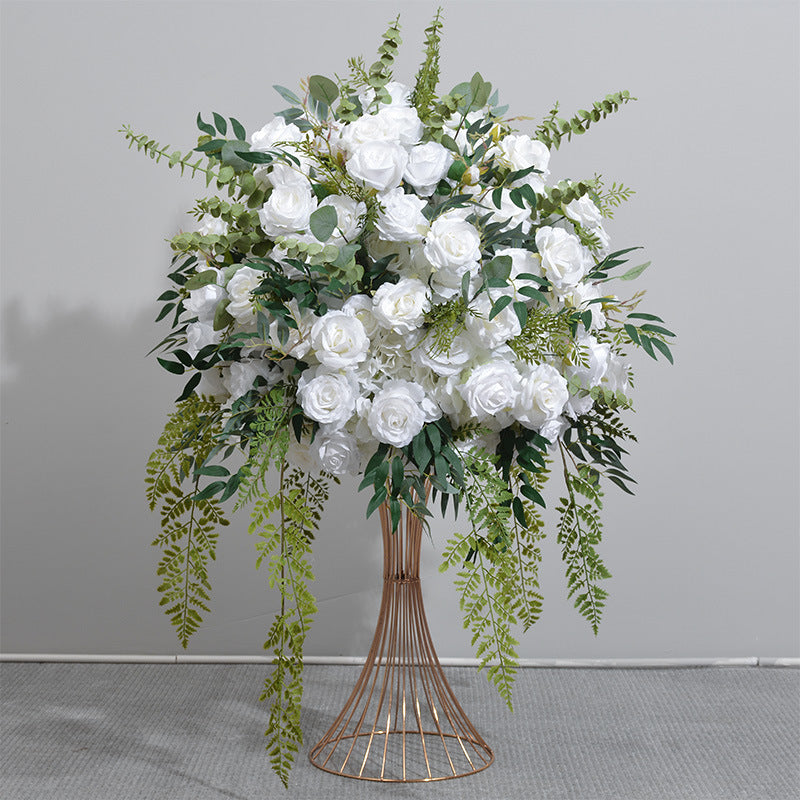 DWD137 Artificial 70cm greenery rose ball table centerpiece decor green plant wedding floral arrangement props
