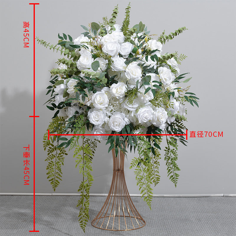 DWD137 Artificial 70cm greenery rose ball table centerpiece decor green plant wedding floral arrangement props