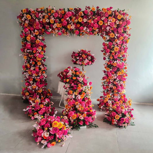 DWD140 New arrival 2.4*2.4m hot pink orange square arch door arch background wedding party porch decor