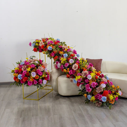 DWD143 Artificial color series table runner centerpiece row decor wedding party porch decoration