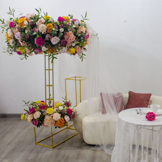 DWD153 Hot sale 1.2m height colorful flower garland table centerpiece decor wedding floral arrangement