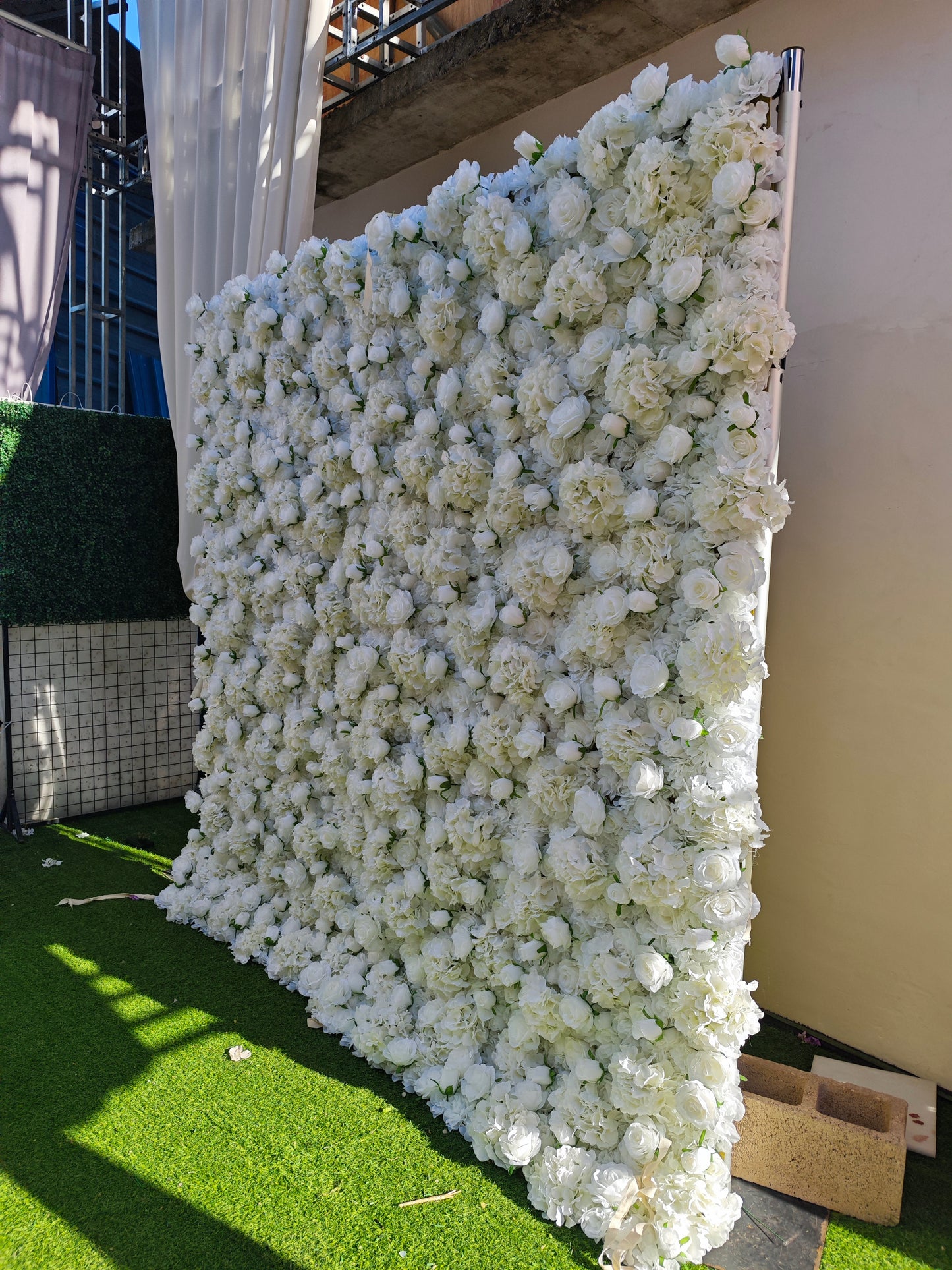 DWD159 High quality white rose hydrangea flower wall decor backdrops wedding floral arrangement background