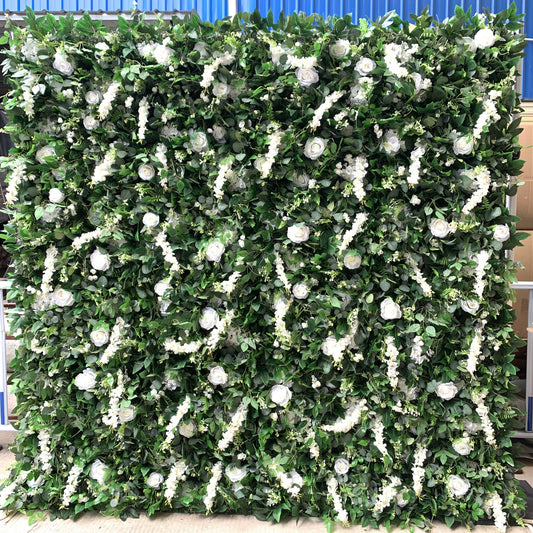 DWD161 Artificial greenery flower wall decor roll up fabric curtain backdrop wedding floral arrangement prop decor