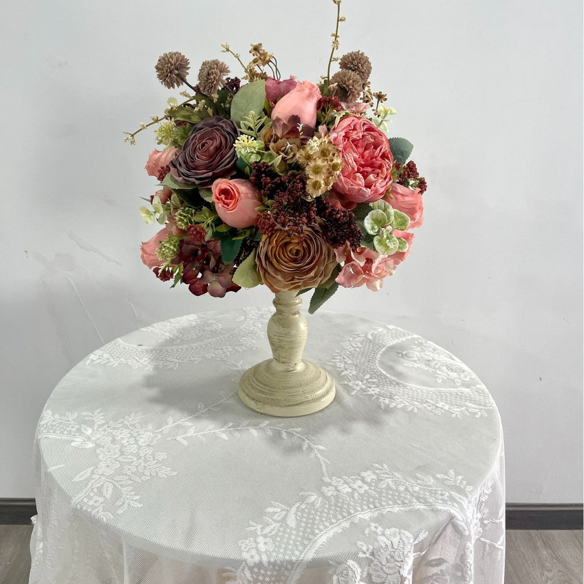 DWD162 Artificial 30cm flower ball table centerpiece acrylic box decor wedding event arrangement