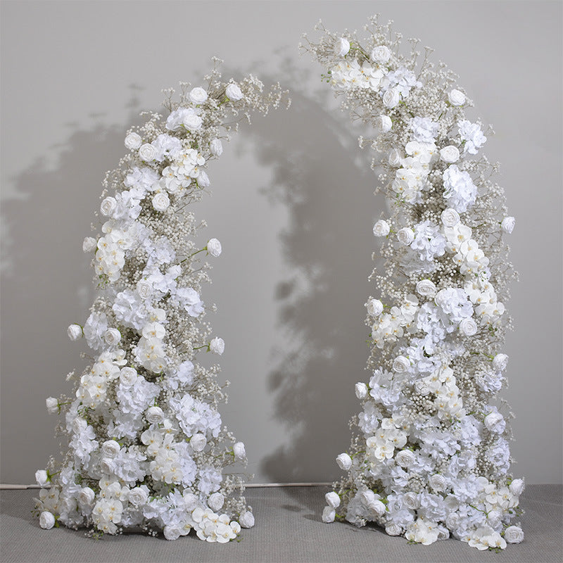 DWD164 High quality 190+230cm white babybreath orchid porch horn arch background wedding party floral backdrop