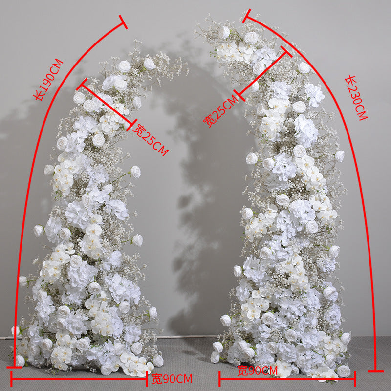 DWD164 High quality 190+230cm white babybreath orchid porch horn arch background wedding party floral backdrop