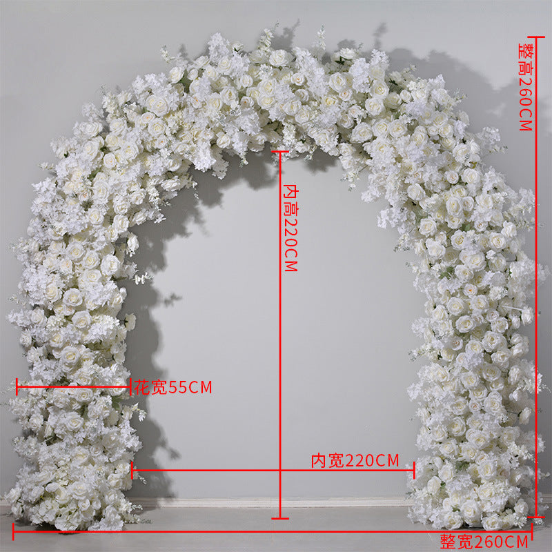DWD165 Hot sale 2.4*2.4m white cherry blossom hydrangea rose flower arch U style door arch porch decor wedding party floral backdrop