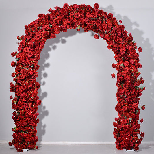 DWD167 Hot sale 2*2.4m red rose flower arch U style door arch porch decor wedding party floral backdrop