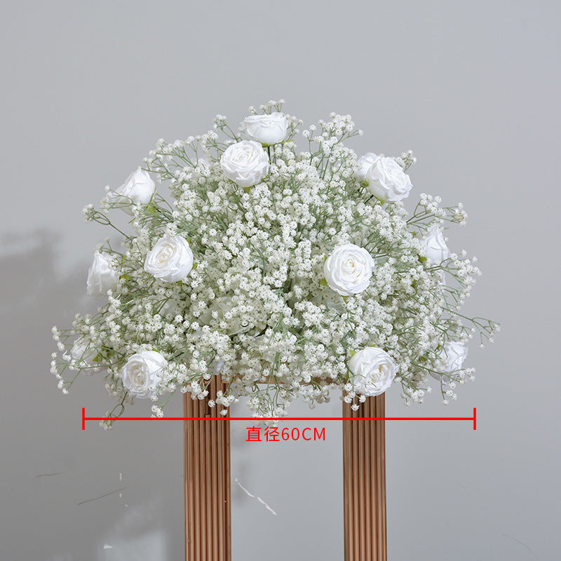 DWD168 Hot sale white babybreath rose flower arch  table decor background wedding party floral backdrop arrangement