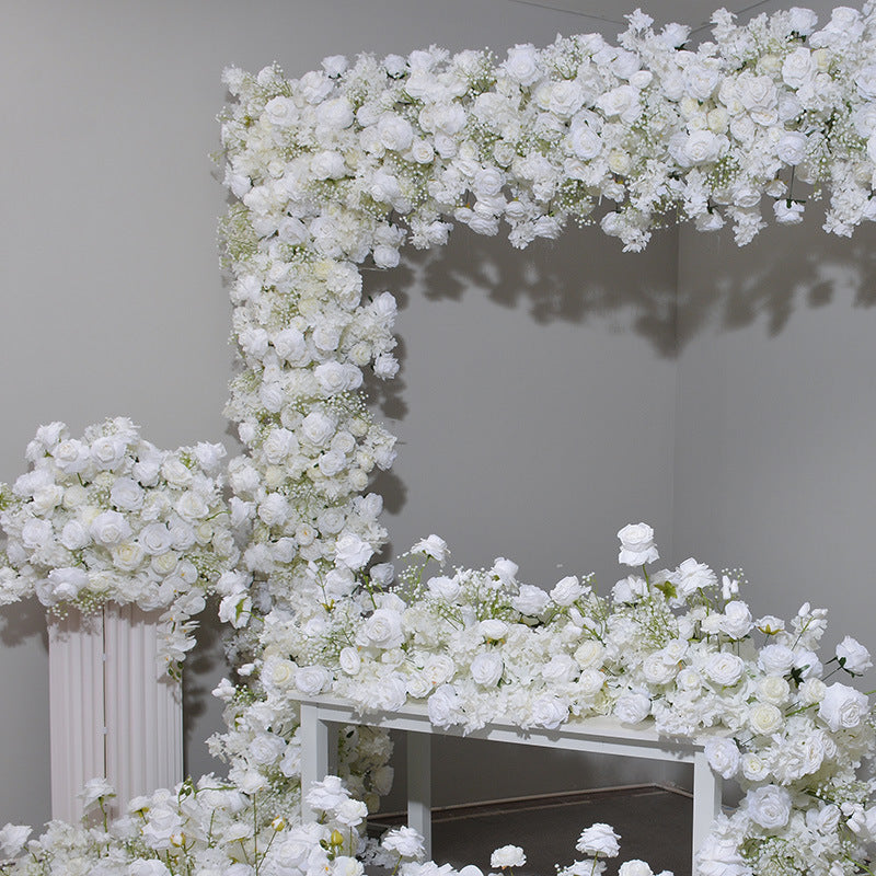 DWD169 New style white rose flower arch  table decor background wedding party floral backdrop arrangement