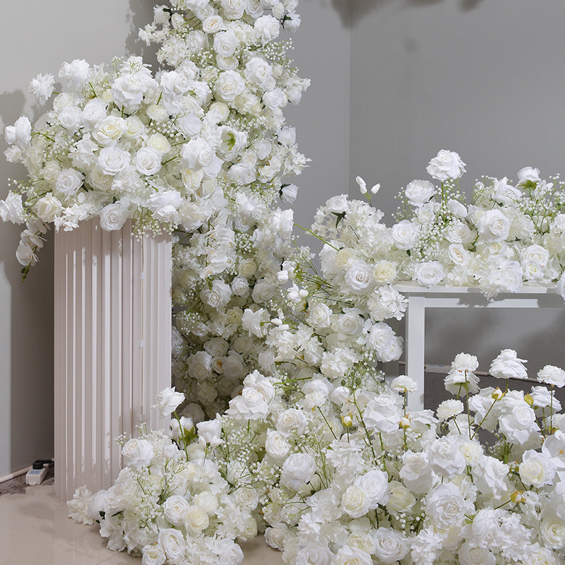 DWD169 New style white rose flower arch  table decor background wedding party floral backdrop arrangement