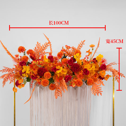 DWD016 colorful flower runner table decors floral arrangement