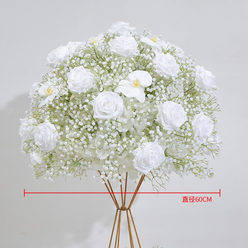 DWD171 New style white babybreath rose flower U style arch table centerpiece props background wedding party floral backdrop arrangement