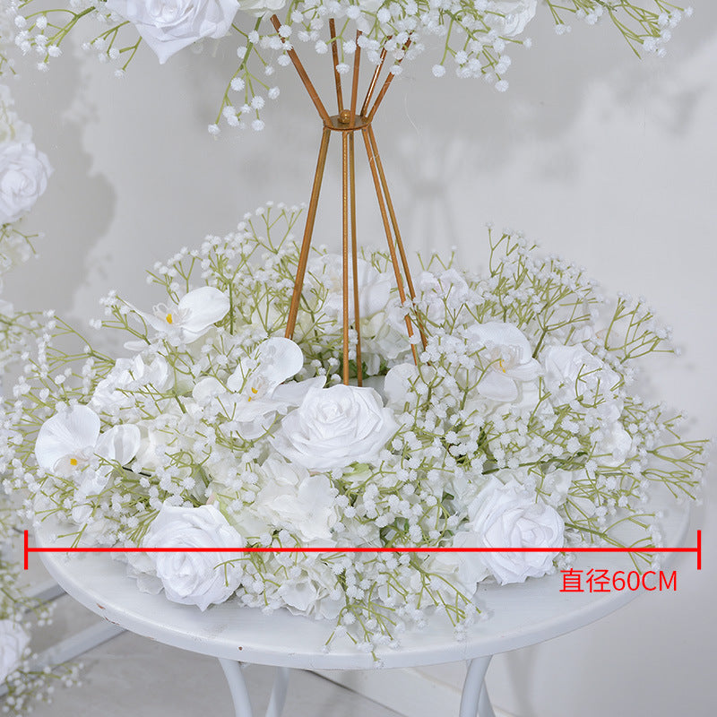 DWD171 New style white babybreath rose flower U style arch table centerpiece props background wedding party floral backdrop arrangement