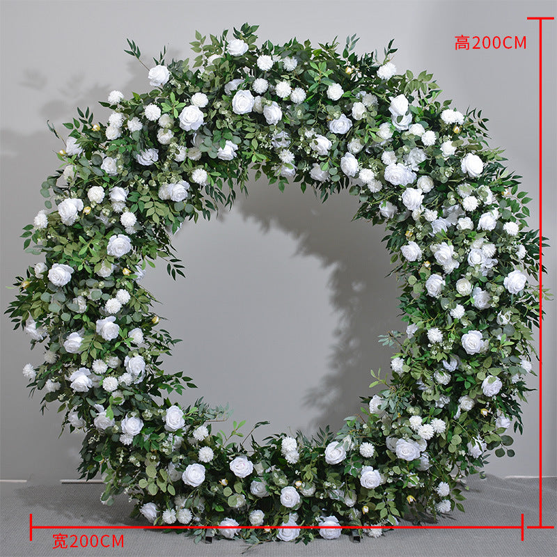 DWD172 Hot sale 2m greenery rose round arch background wedding party floral backdrop arrangement