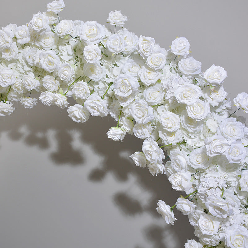 DWD173 High quality 2m white rose round arch background wedding party floral props backdrop arrangement