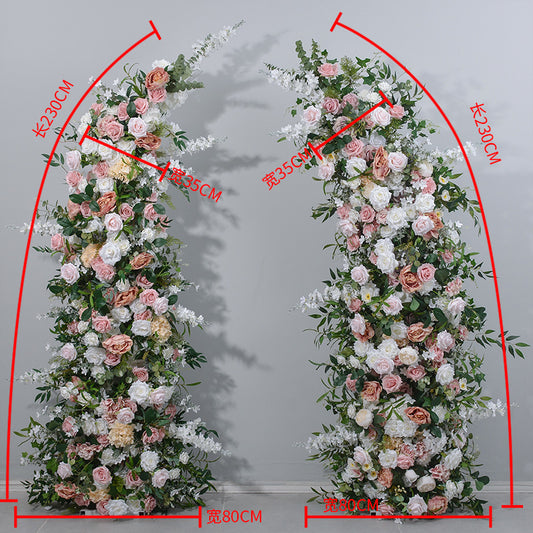 DWD176 New style 230+230cm pink coffee color horn arch background wedding party floral backdrop porch decor