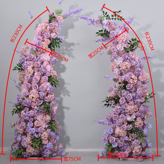 DWD178 New style 230+230cm pink purple horn arch background wedding party floral backdrop porch decor