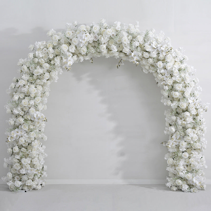 DWD179 Artificial 2.4*2.4m white hydrangea rose flower U style arch background wedding party floral backdrop arrangement porch decor