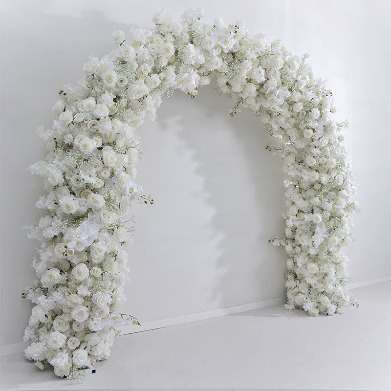 DWD179 Artificial 2.4*2.4m white hydrangea rose flower U style arch background wedding party floral backdrop arrangement porch decor