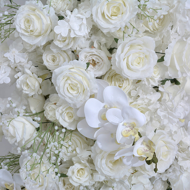 DWD179 Artificial 2.4*2.4m white hydrangea rose flower U style arch background wedding party floral backdrop arrangement porch decor