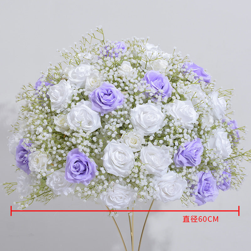 DWD018 Artificial colorful rose ball babybreath floral ball centerpiece decoration table decor