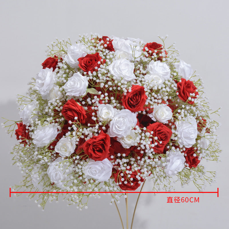 DWD018 Artificial colorful rose ball babybreath floral ball centerpiece decoration table decor
