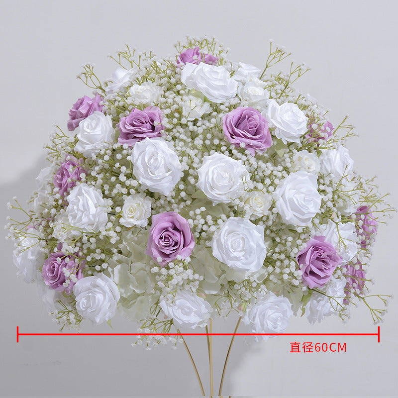DWD018 Artificial colorful rose ball babybreath floral ball centerpiece decoration table decor