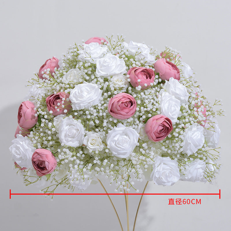 DWD018 Artificial colorful rose ball babybreath floral ball centerpiece decoration table decor