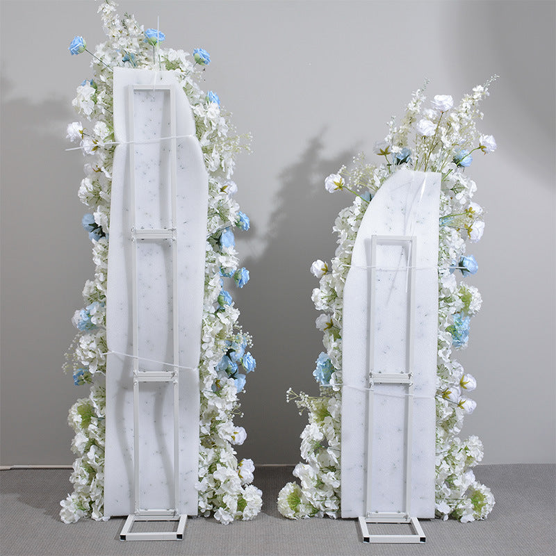 DWD181 Artificial 220+180cm blue white series flower row porch decor backdrop wedding event floral arrangement props