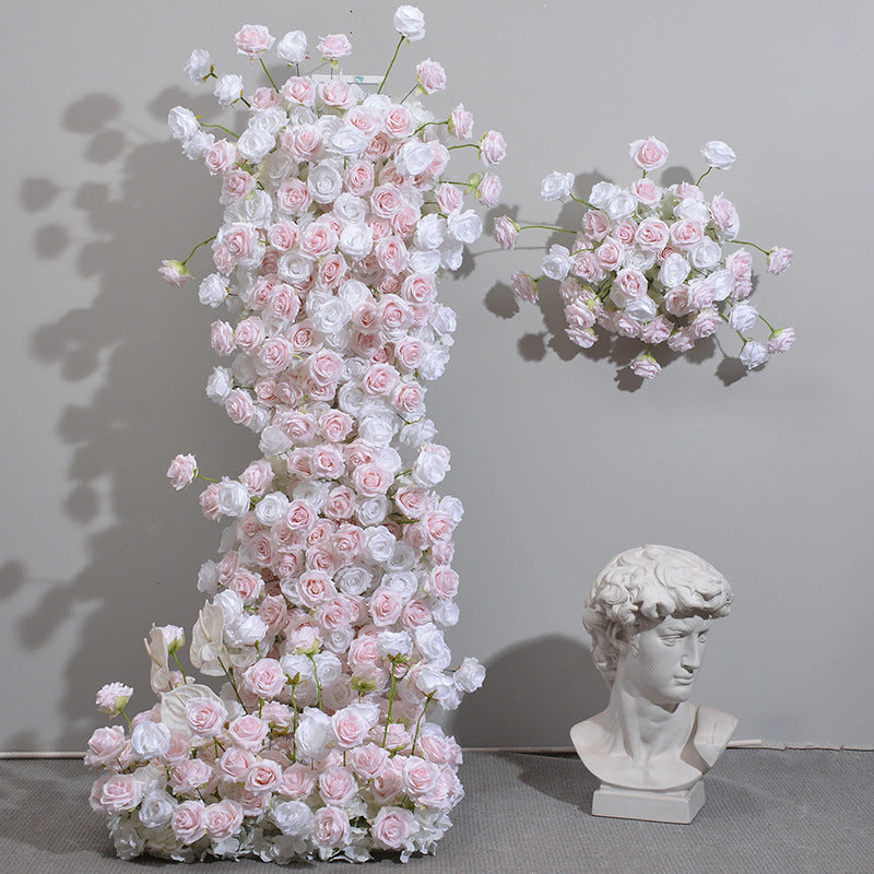 DWD182 Artificial pink white series flower row porch decor backdrop wedding event floral arrangement props