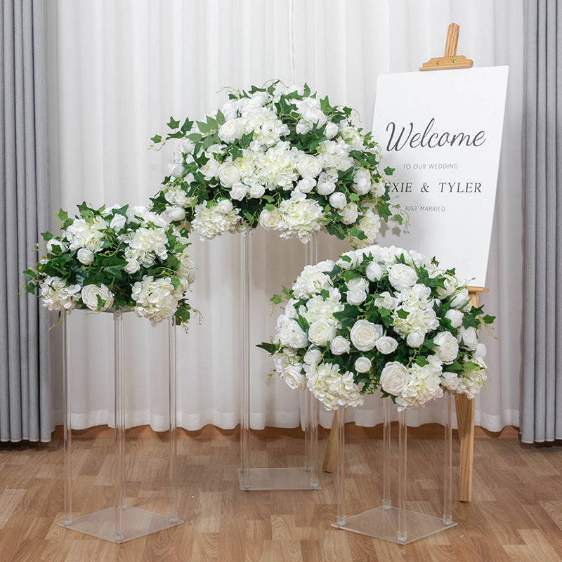 DWD183 Artificial hydrangea rose flower ball table centerpiece decor wedding event arrangement