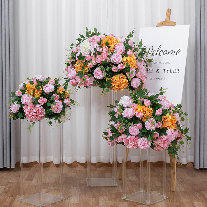 DWD183 Artificial hydrangea rose flower ball table centerpiece decor wedding event arrangement
