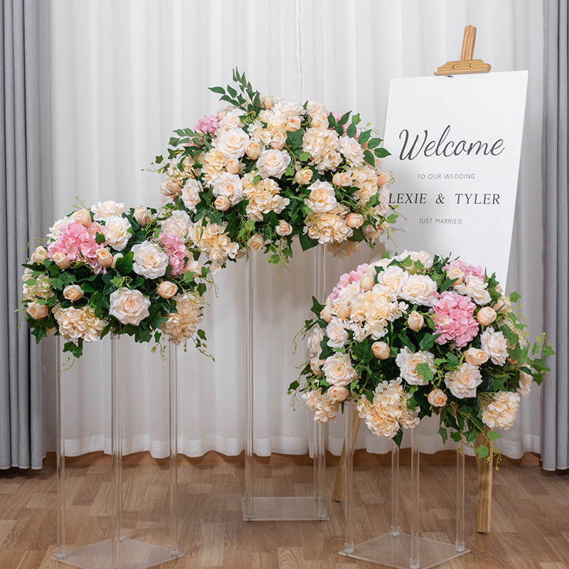 DWD183 Artificial hydrangea rose flower ball table centerpiece decor wedding event arrangement