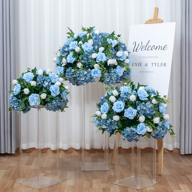 DWD183 Artificial hydrangea rose flower ball table centerpiece decor wedding event arrangement