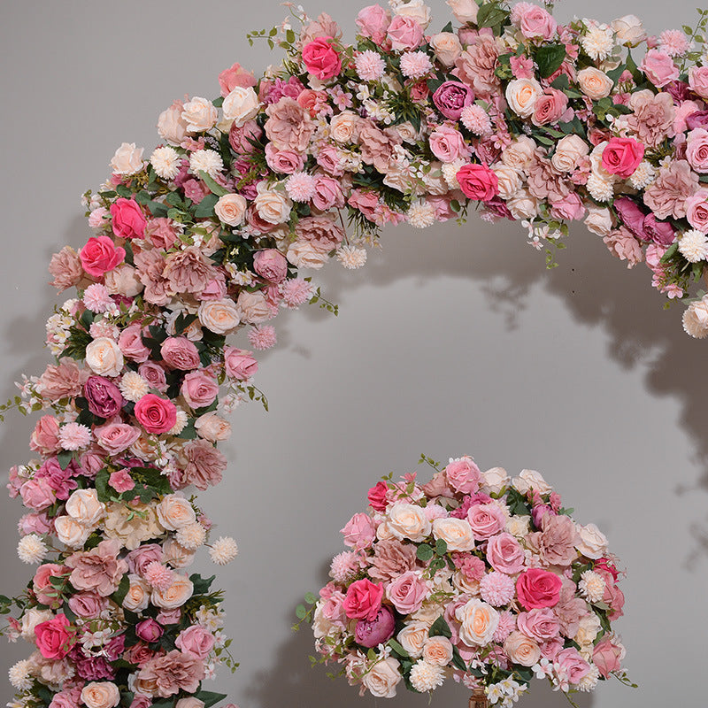 DWD186 High quality artificial 2*2.4m rose flower U style arch table centerpiece props background wedding party floral backdrop arrangement