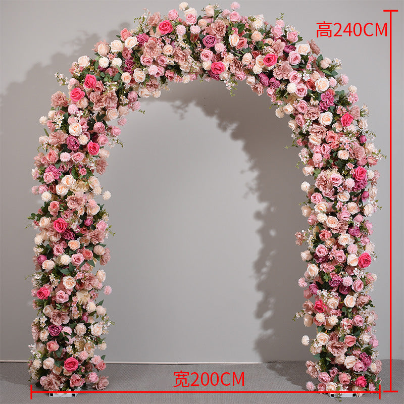 DWD186 High quality artificial 2*2.4m rose flower U style arch table centerpiece props background wedding party floral backdrop arrangement